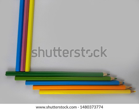Back to school. Colorful supplies for starting school, for paper craft or take notes