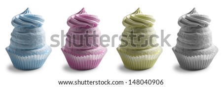 meringues isolated on white background in CMYK colors