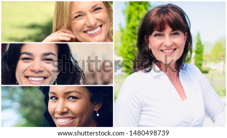 Beautiful handsome commercial happy women enjoying life