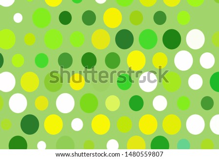 Light Green, Yellow vector template with circles. Glitter abstract illustration with blurred drops of rain. Completely new template for your brand book.