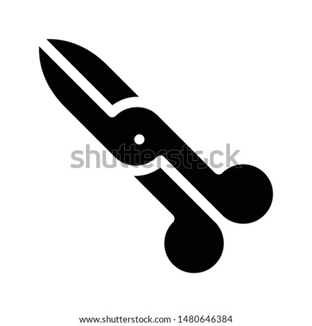 scissor glyph flat vector icon