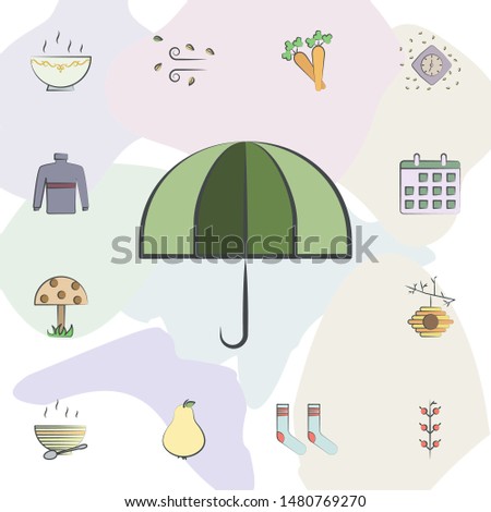 Umbrella icon. Universal set of autumn for website design and development, app development
