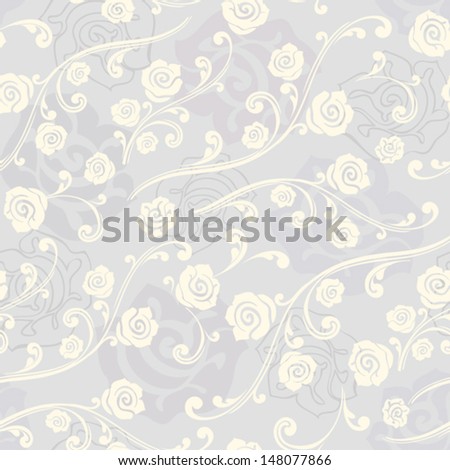 Floral seamless background with roses. Vector pattern 
