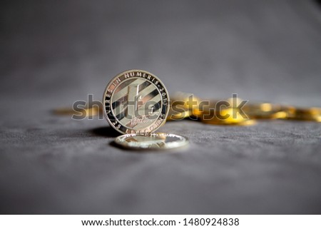 Cryptocurrency Coins  - Litecoin, Bitcoin, Ethereum