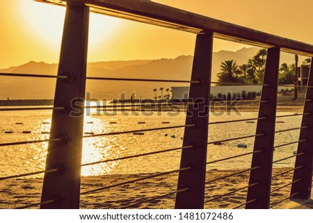 Sunset in Aqaba beach Jordan