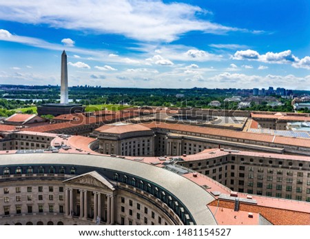 Washington Monument Environmental Protection Agency EPA Orange Roofs Government Buildings Washington DC