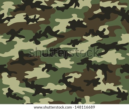 Military camouflage seamless pattern. Four colors. Woodland style  Royalty-Free Stock Photo #148116689