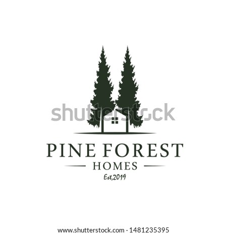 pine forest homes logo designs / pines ,  Cedar trees logo design