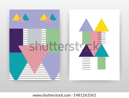 Geometric triangles with dotted lined texture design for annual report, brochure, flyer, poster. background vector illustration for flyer, leaflet, poster. Business abstract A4 brochure template.