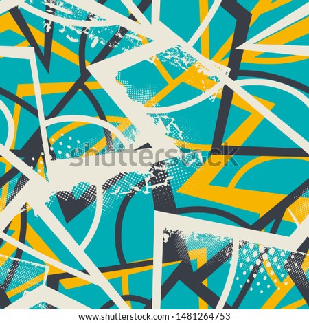 Abstract seamless pattern with curved elements.