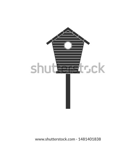 Bird house icon isolated. Nesting box birdhouse, homemade building for birds. Flat design. Vector Illustration