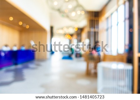 Abstract blur and defocus hotel lobby interior for background
