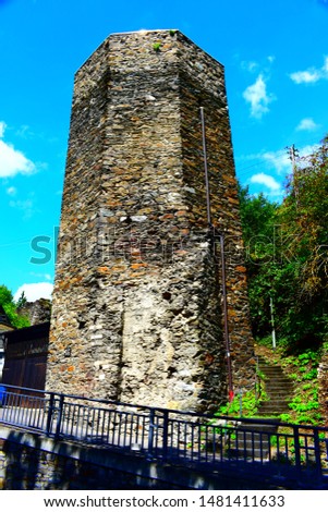 city walls tower at Dausenau in Lahn valley