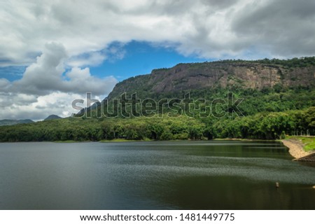 Parabmikulam dam and it's water storage area of reservoir located in Tamilnadu, India