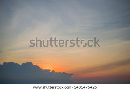 The atmosphere changes during the golden color as the background of the dusk sky.