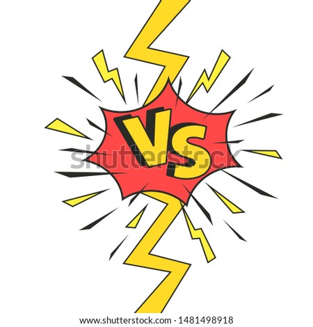Comics vs frame. Versus lightning ray border, comic fighting duel and fight confrontation logo. Vs battle challenge, sports team matches conflict isolated cartoon vector background