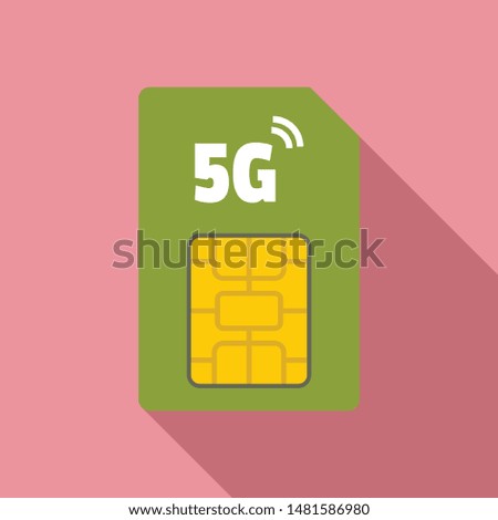 5g phone card icon. Flat illustration of 5g phone card vector icon for web design