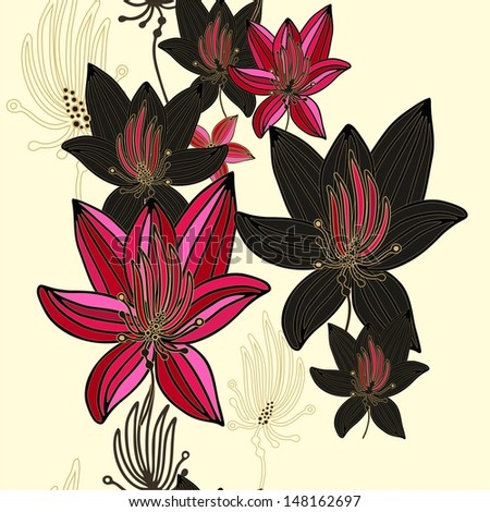 Decorative pattern with lily