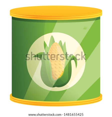 Corn tin can icon. Cartoon of corn tin can vector icon for web design isolated on white background