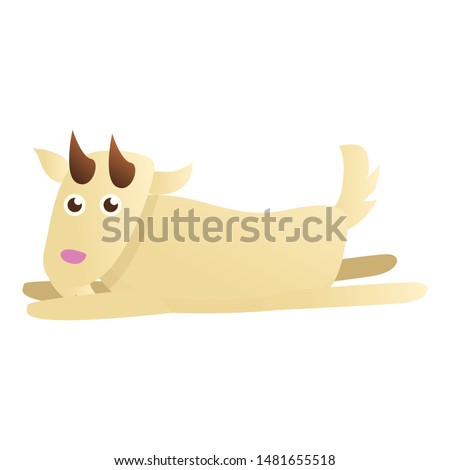 Goat lay on ground icon. Cartoon of goat lay on ground vector icon for web design isolated on white background