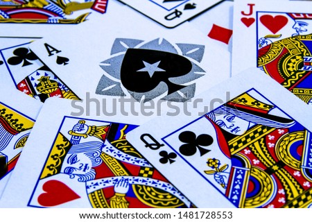 Macro shot stack of playing cards
