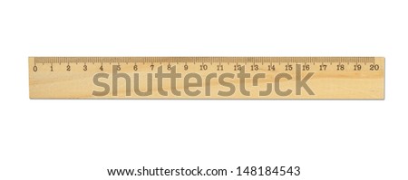 Wood ruler isolated on white Royalty-Free Stock Photo #148184543