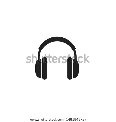 Headphone icon on white background. Vector illustration Royalty-Free Stock Photo #1481848727
