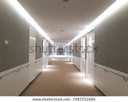Hospital, construction, interior of hospital. corridor, the perspective of a hospital corridor, Abstract blur of beautiful luxury hospital and clinic interior for background