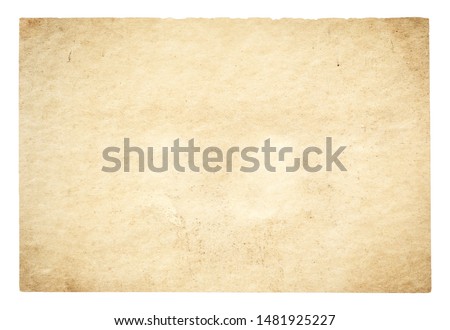 old paper isolated on white background with clipping path Royalty-Free Stock Photo #1481925227