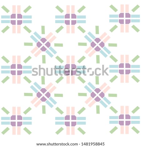 blue purple pink abstract arrow pattern on white background