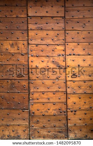 Detail of the ancient wooden door