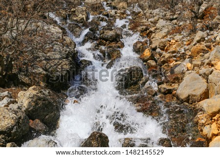 River flowing from the top of the mountains