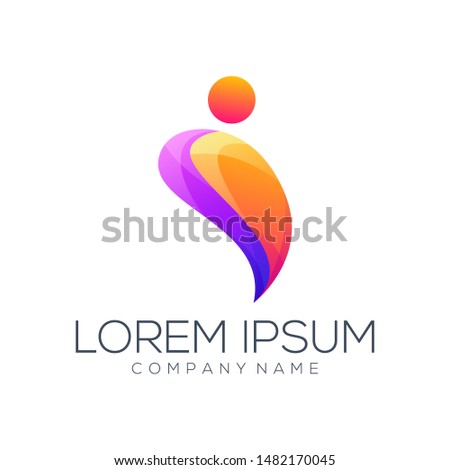 person logo design vector abstract