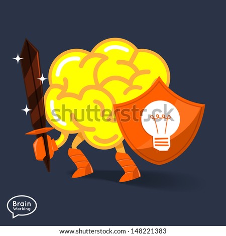 Brain in action the protect bad attitude by creative idea