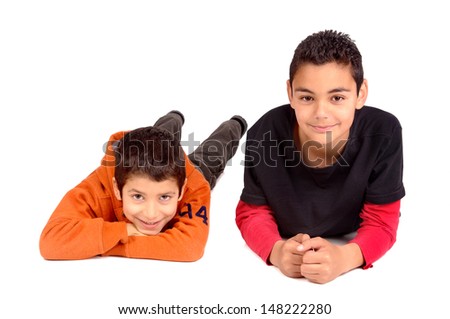little kids isolated in white