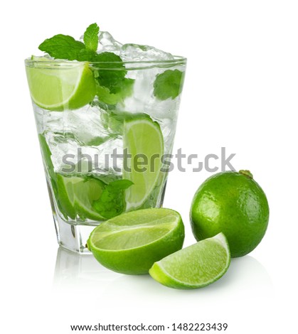 Mojito cocktail isolated on a white background Royalty-Free Stock Photo #1482223439