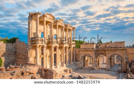 Celsus Library in Ephesus - Selcuk, Turkey Royalty-Free Stock Photo #1482255974