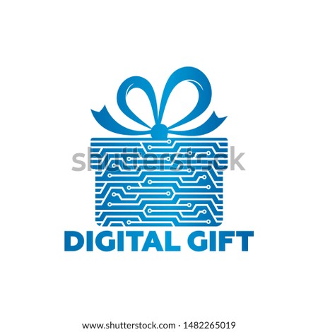 Digital Gift Logo Template Design Vector, Emblem, Design Concept, Creative Symbol, Icon