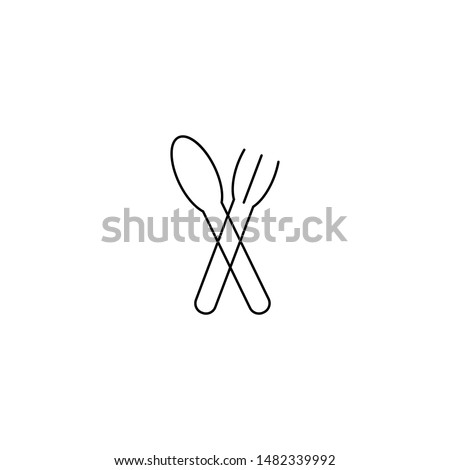 Spoon minimal line icon vector