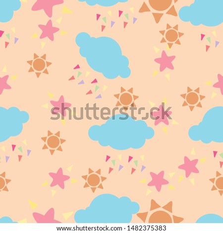 Cute colorful  eamless design pattern. Can use for print, template, fabric, presentation, textile, banner, poster, wallpaper, poster