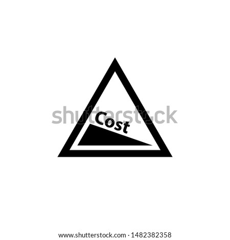 Cost reduction icon. Road sign. Clipart image isolated on white background