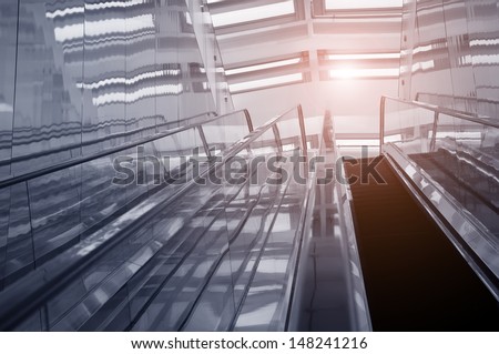 Escalator in an office building
