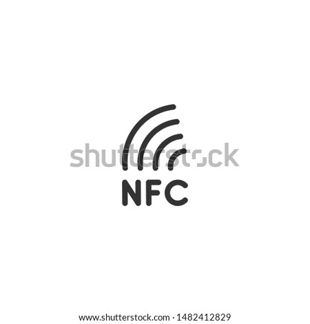 NFC icon. Near field communication sign. NFC letter logo. Contactless payment logo. NFC payments icon for apps. Royalty-Free Stock Photo #1482412829