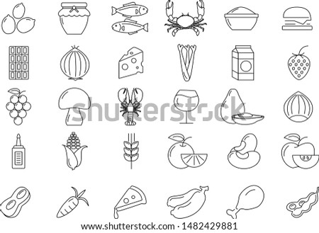 food icon set, vector - Vector