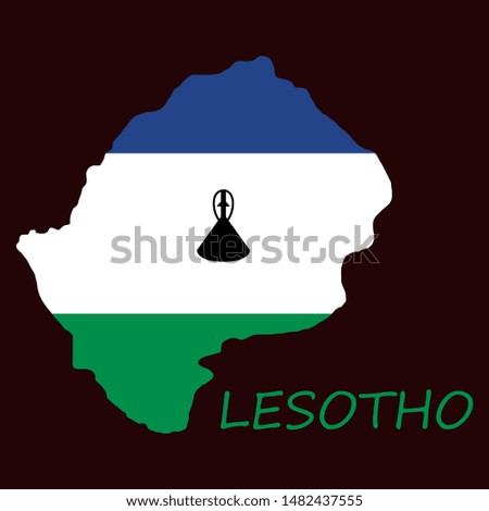 Flag map of Lesotho  
