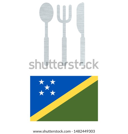 Food and Cuisine of Solomon Islands- Illustration, Icon, Logo, Clip Art or Image for Cultural or State Events. Celebrating Independence Day
