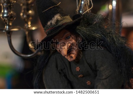 Old witch. Halloween theme decoration