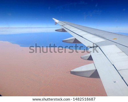 The view from airplane on the desert, Namibia
