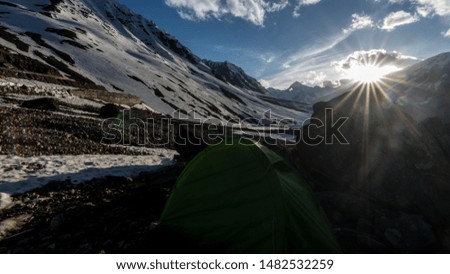 Photo of Camping in Ladakh in Winters - Sunset in Himalayas