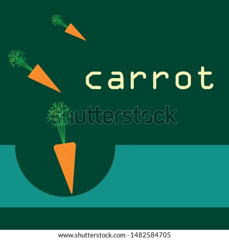 Carrot. Organic food poster. Farmer market design. Vector background.